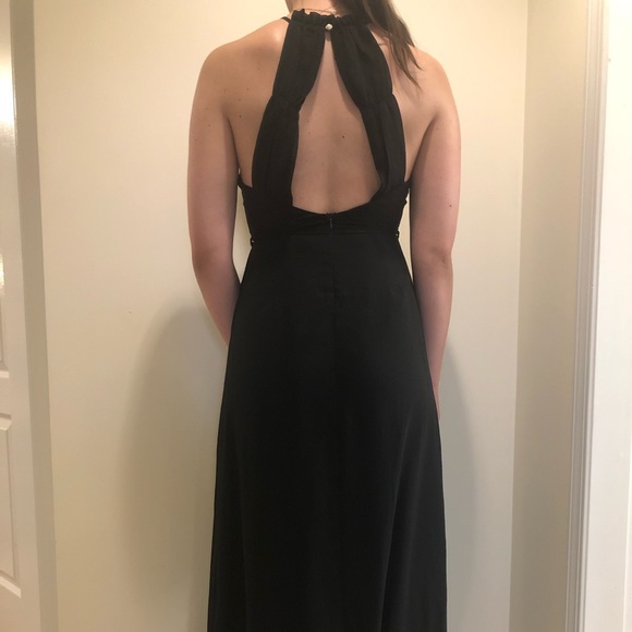 Black floor length halter maxi dress - Picture 1 of 4